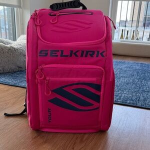Selkirk Pink and Navy Core Series Pickleball Backpack